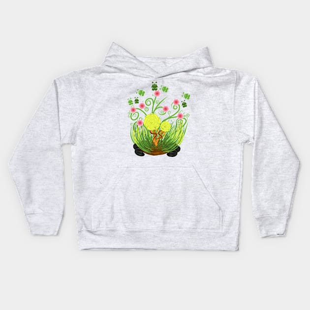 Flowers nature design Kids Hoodie by Fadmel